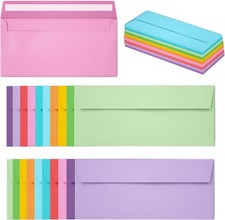 50 Pack Business Envelopes 10 4.13 x 9.49 Inches Colored Envelopes Self Seal