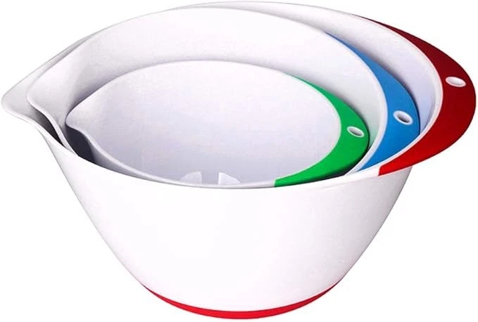 Jean-Patrique Plastic Mixing Bowls for Kitchen - Mixing Bowl Set of 3 - Kitchen