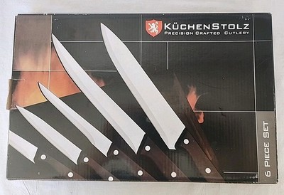 KuchenStolz 6 Piece Cutlery Set Knives, Blade Sharpener,  Cutting Board 