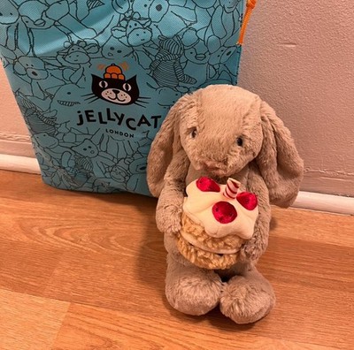 ジェリーキャット　Bashful Beige Bunny Birthday Authentic Jellycat Bashful Beige Bunny Birthday Cake Brand NWT