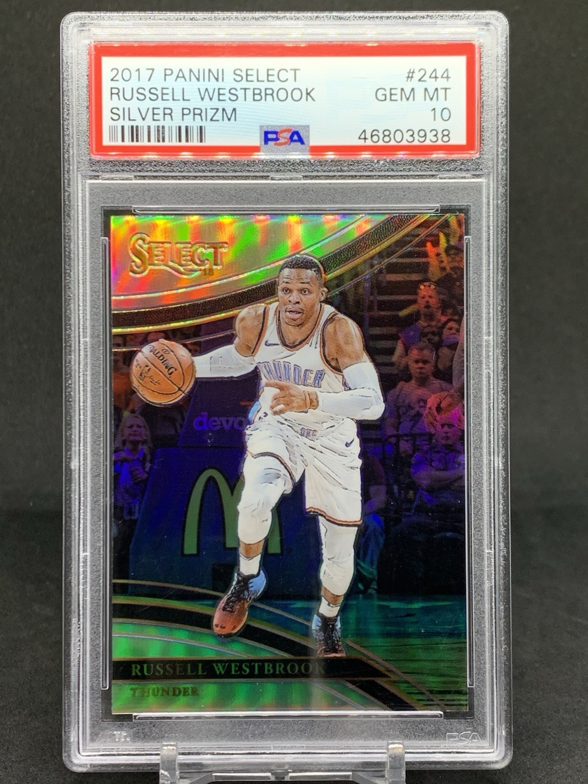 2017-18 Panini Select Russell Westbrook #244 Courtside Silver Prizm PSA 10 Rare