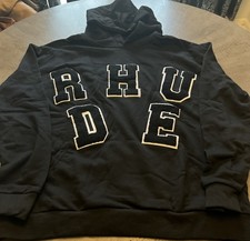 New RHUDE  Chenille Patch Hoodie Black Size L...