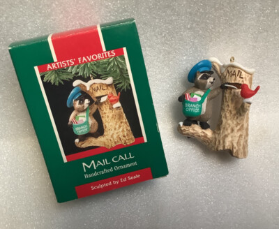 Hallmark Ornament 1989 Mail Call Raccoon Delivering Mail | eBay