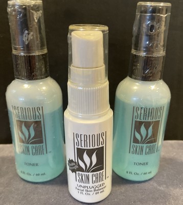 Serious Skin Care (2) Toner & (1) Unplugged Facial Skin Balancer  ~ NOS