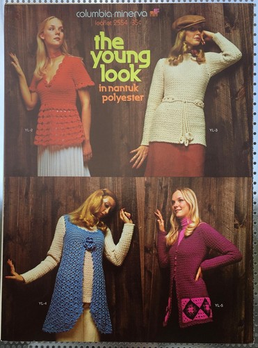 Vintage Crochet or Knit Fashion Pattern Leaflets 1970s Men Women Kid You Pick - Picture 86 of 116