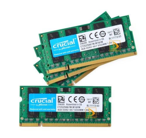 4pcs Crucial 4GB 2Rx8 PC2-5300S DDR2 667Mhz 200Pin RAM Memory Laptop SO-DIMM"" - Picture 3 of 12