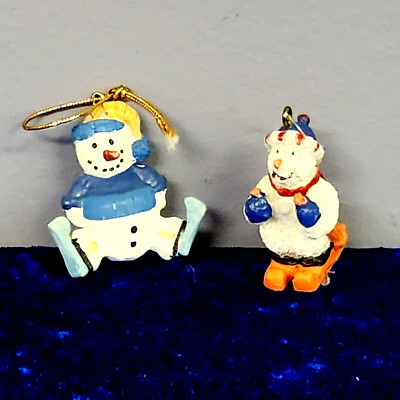 Christmas Ornaments WINTER SPORT SNOWMEN - SKIING and ICE SKATING - Set ...