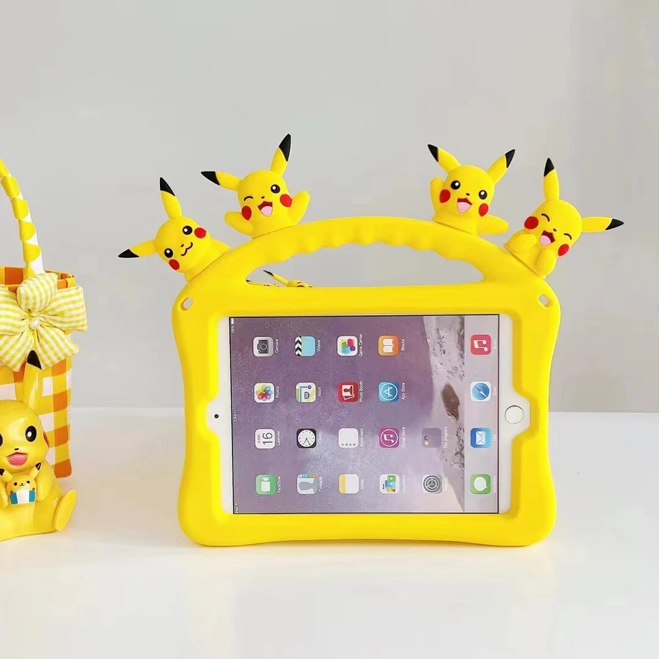Funda protectora con mango a prueba de golpes para iPad 10th 9 8 mini 6 5 Air 1 2 Pro Pikachu para niños Foto 2 de 4
