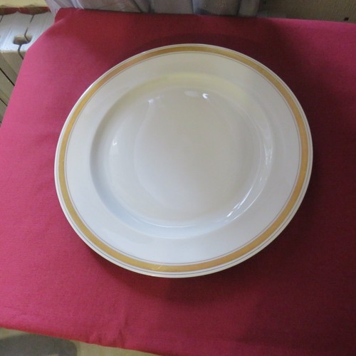 6 assiettes plates en porcelaine limoges Chastagner décor blanc or Ø 25,4 cm - Foto 6 di 9