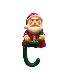 Vintage Christmas Stocking Hanger Holder Santa Sun Hill 1982 Holiday Decor