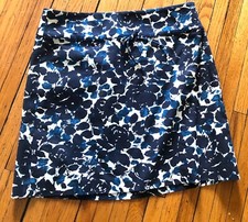J.Crew Women A-Line Mini Skirt Navy  White Floral Print SZ 8 NWT