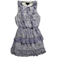 Laundry by Shelli Segal Ruffle Dress Paisley Print Sleeveless Mini Size 12