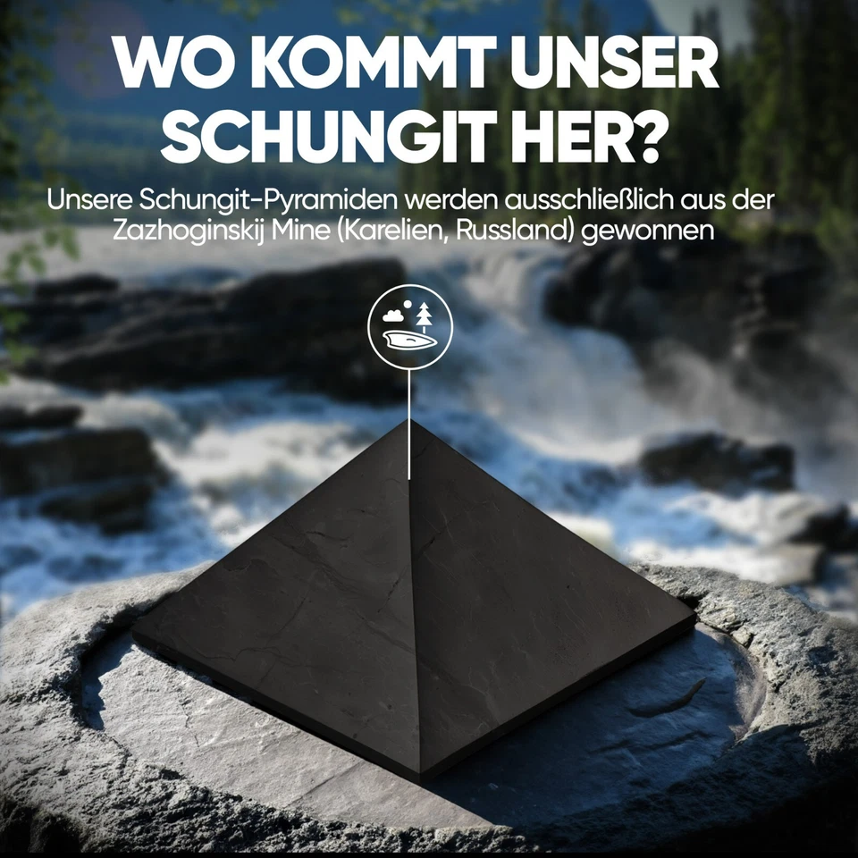 PURAJA Original Schungit Pyramide aus Karelien | Poliert | Mit Zertifikat - Bild 3 von 4