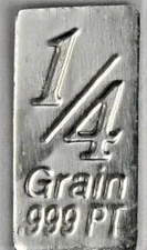 PLATINUM Pure .9995 PLATINUM 1/60 of a gram INVESTMENT BULLION BAR A23
