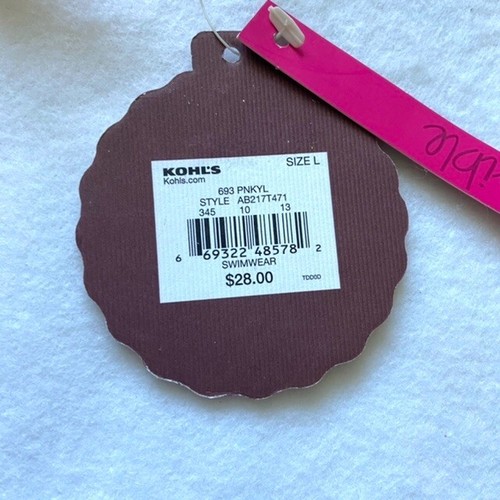 Reversible Bikini Halter Top Juniors Sz L Pink Orange Plaid Stripe Chevron NWT - Picture 10 of 11