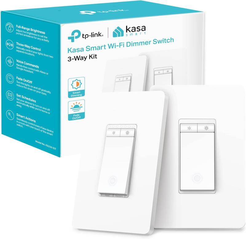 TP-Link KS230KIT Kasa Smart 3-Way Dimmer Switch Kit in White