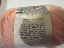 Vintage - Rochelle Article 51 Wool Yarn- 3 Ply 1 oz -Baby Pink #537 Dye Lot 8772