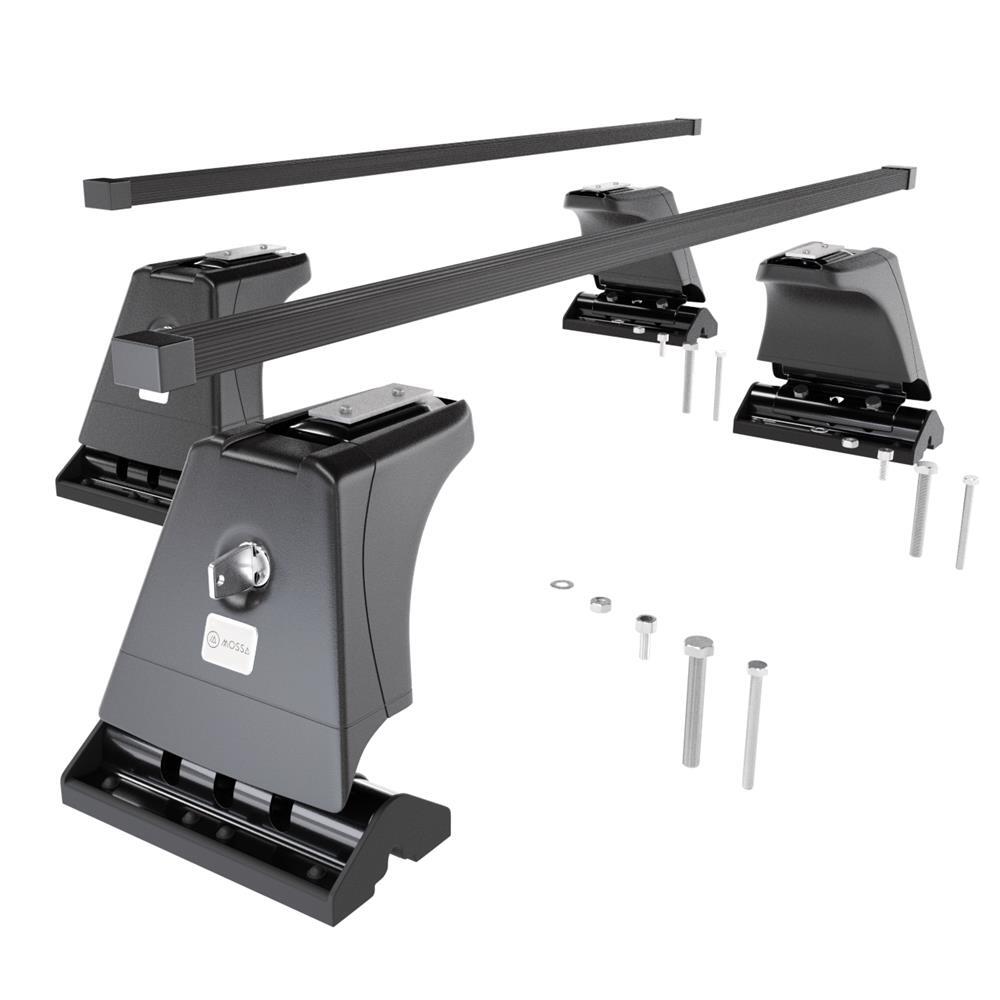Barres De Toit En Acier Mossa Pour Renault Captur I SUV (2013-2019) - Porte-bagages Noir - Charge 70 Kg
