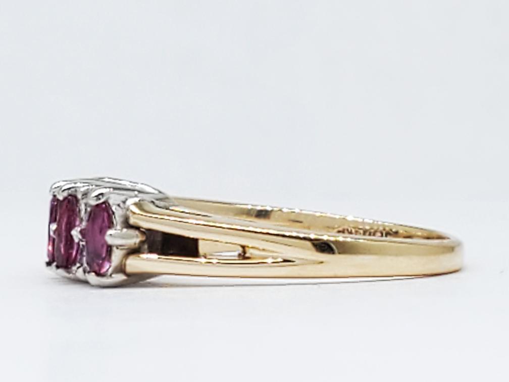 14K Solid Two Tone Gold Ruby And Diamond Fashion … - image 3