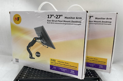 LOT OF 2 NB North Bayou F80 Gas-Strut Full Motion Swivel 17''-27'' Desk Mount ARM