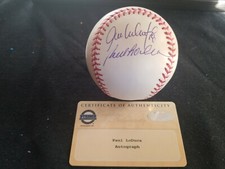PAUL LODUCA + JOSE VALENTIN METS DUAL SIGNED AUTOGRAPHED OML BASEBALL STEINER