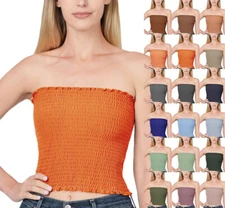 Sexy Smocked Stretch Tube Top S ~ XL