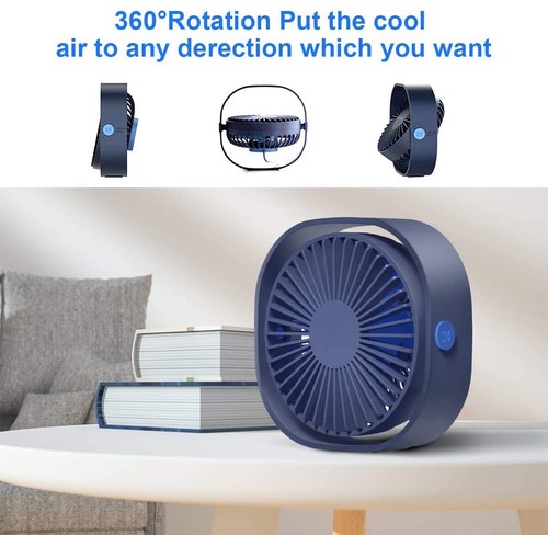 Mini Ventilator USB Tischventilator 3 Geschwindigkeiten Desk Fan Geräuscharm DHL - Afbeelding 10 van 12