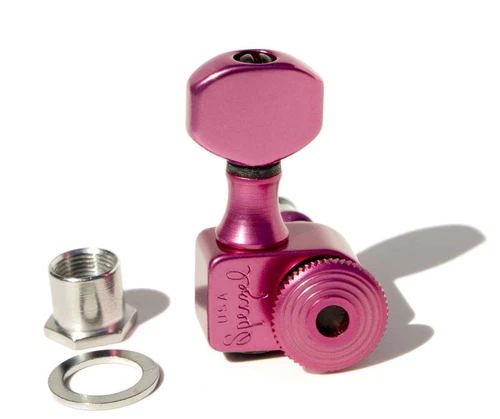 Sperzel Trim-Lok 6 in line staggered post pink locking tuners