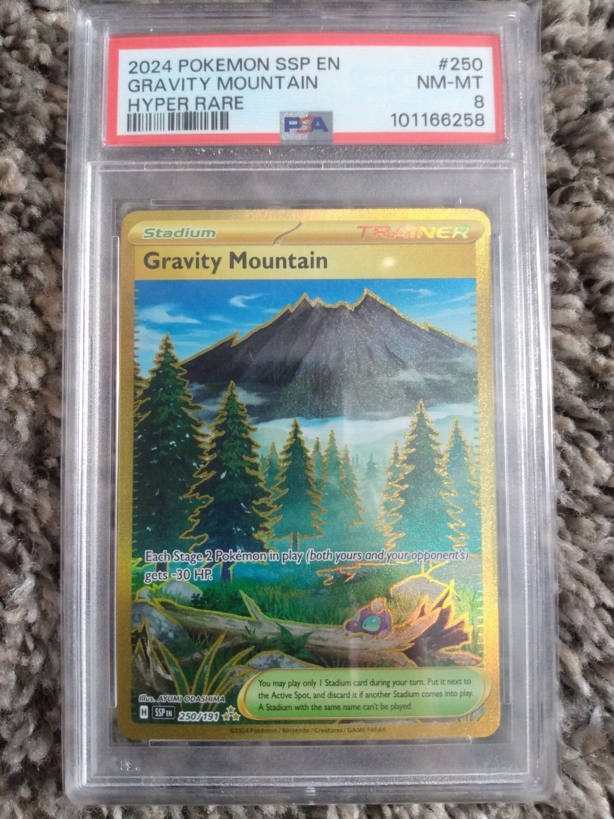 Gravity Mountain 250/191 Sv08: Surging Sparks Holo PSA 8