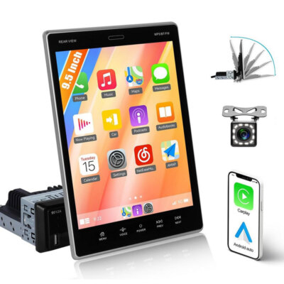 9.5'' Single 1Din Android Carplay Autoradio FM USB Bluetooth Touch Screen +Kamera