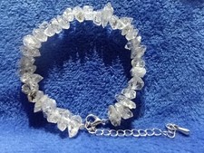 Beautiful Herkimer Diamond Quartz Bracelet - 6" - 8.5"