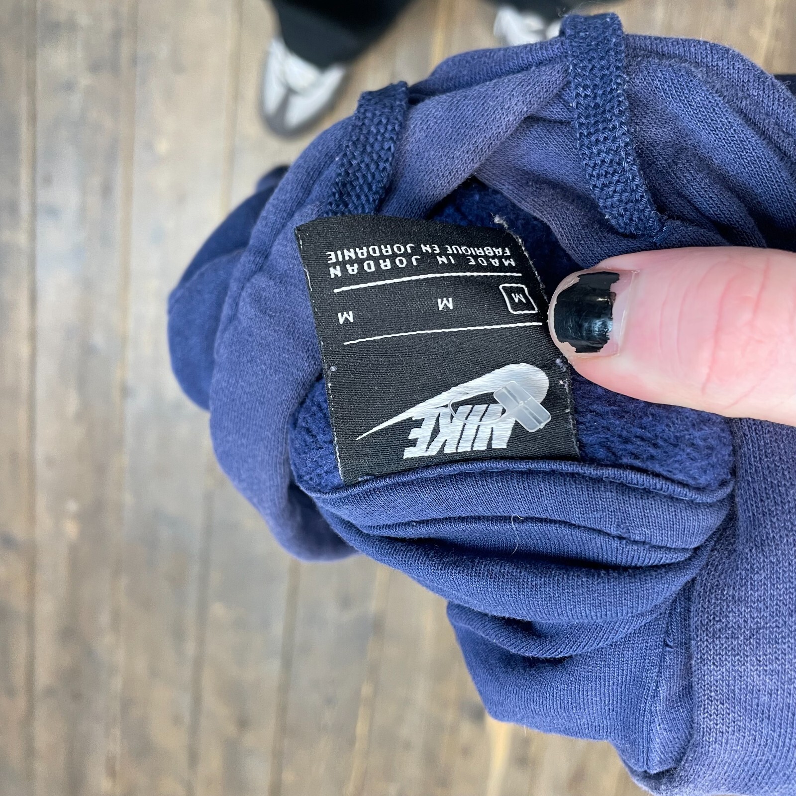 Nike Hoodie Vintage Y2K Club Logo Training Sweatshirt, Blue, Mens Medium image 8