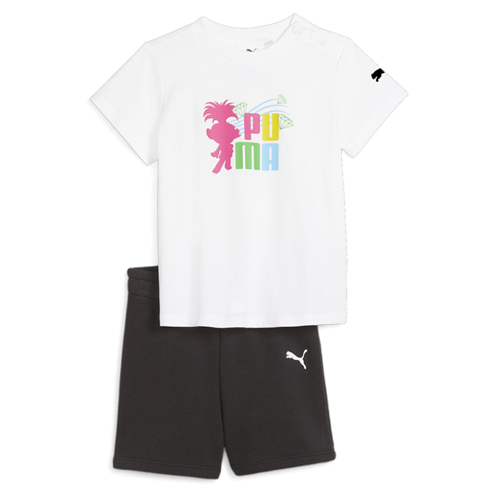 Комплект из футболки и шорт с круглым вырезом и коротким рукавом Puma Tro X Minicats, Молодежный размер для девочек