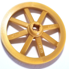 1X LEGO 4489 Wagon Wheel with 8 Spokes Pearl Gold 