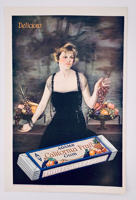 Original 1920 Adams California Fruit Gum AD painted by Neysa McMein
