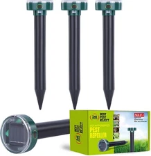 Solar Power Ultransonic Animal Pest Repeller Garden Mole Repellent Cat Mice Deer