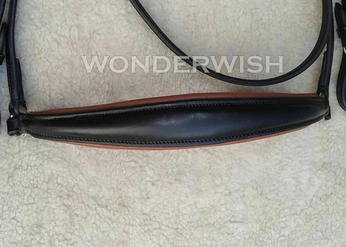 Rose Gold Crystal Browband & Tan Padded Drop Noseband Horse Bridle 4 Sizes - Picture 4 of 4