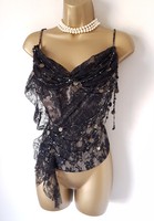 Gothic Black Gold Lace Beaded Corset Bustier 12 Rrp £378 Steampunk John Charles Gothic Black Gold Lace Beaded Corset Bustier 12 Rrp £378 Steampunk John Charles