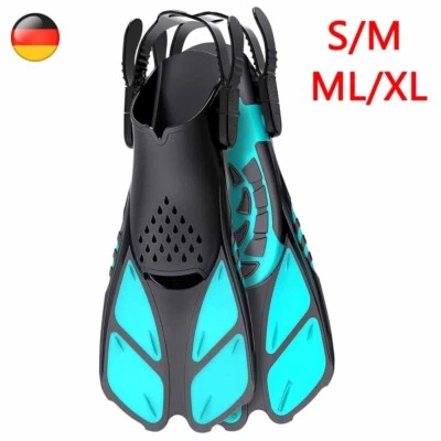 MARKENLOS verstellbare kurze Flossen Erwachsen/Kinder Größe 36-47 Schnorchelflossen Khroom