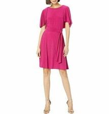NWT Lauren Ralph Lauren Dress Size 8 Gaelyn Orchid Preppy Belted Stretch Formal