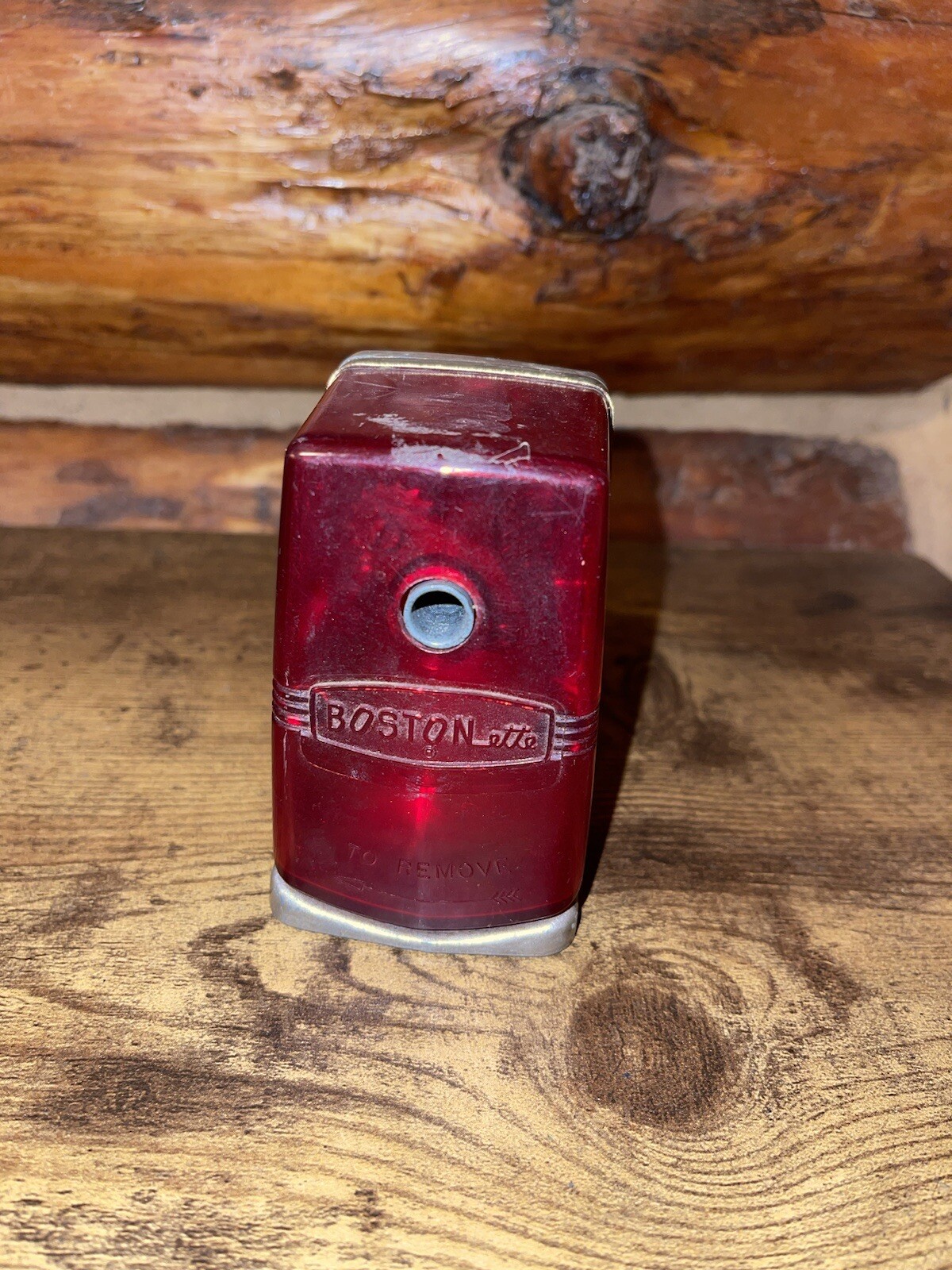 Vintage Ruby Red Pencil Sharpener Made in U.S.A. Works