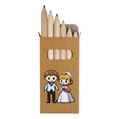 6 x 'Pixel Art Wedding Couple' Short Colour Pencils (PE00059202)