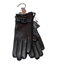 LORI Leather Gloves Womens Black Size 6.5 New With Tag   