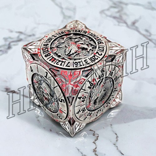 7 en 1 D4-D20 Metal DND Dados Spinner Cubo Dungeons Dragons TRPG Juegos Bloodstain - Imagen 5 de 10