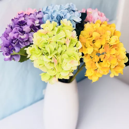 Artificial Hydrangea Flowers Fake Silk Bride Bouquet Home Wedding Garden Decor - Picture 6 of 32
