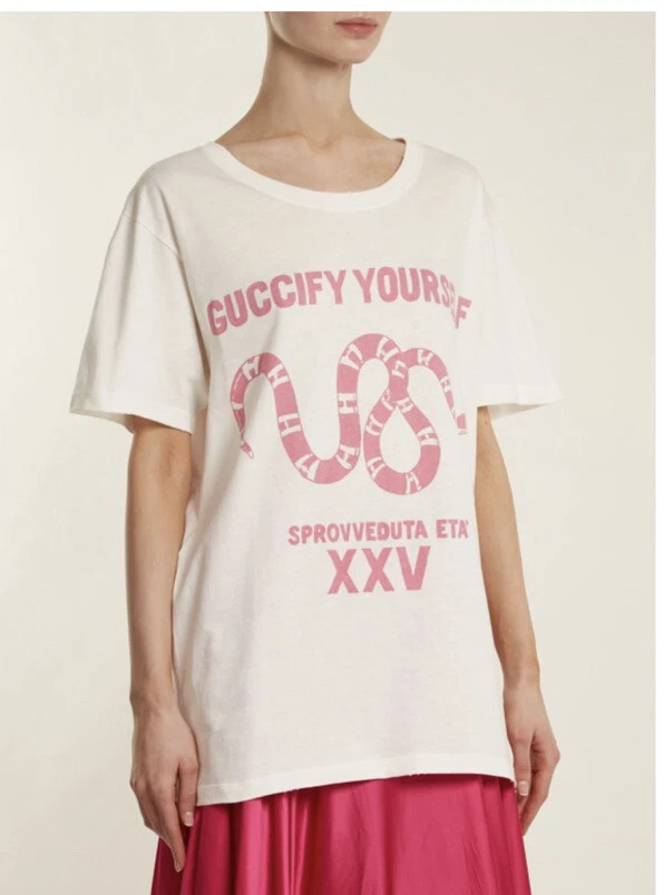 Rare Gucci Women's Authentic Guccify Yourself Print Cotton Jersey
