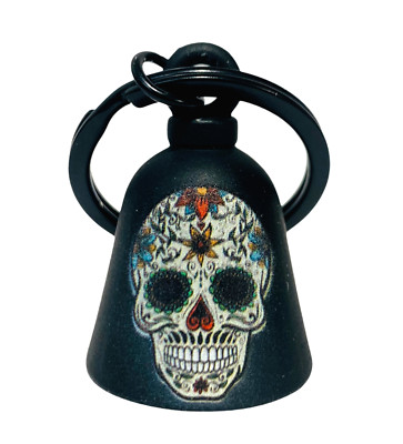 Sugar Skull Motorcycle 'Evil Spirits' Biker Guard Bell. Matte / Flat Black Bell