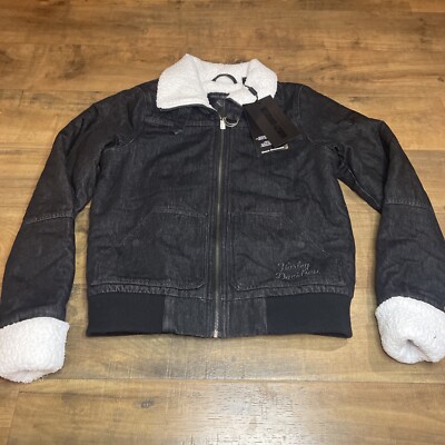 Harley-Davidson Womens Sherpa Fleece Collar Denim Jacket - Main Image