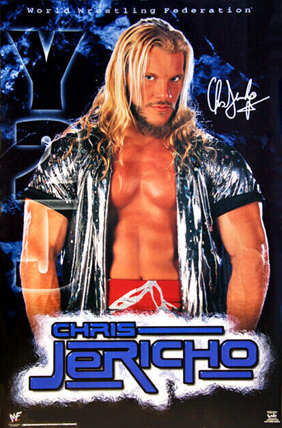 Vintage SEALED CHRIS JERICHO POSTER - Y2J, 2000 WWF WWE Wrestling  3474