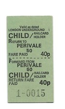 Perivale 40p Child Return (50p Single) Edmondson Ticket London Underground LT